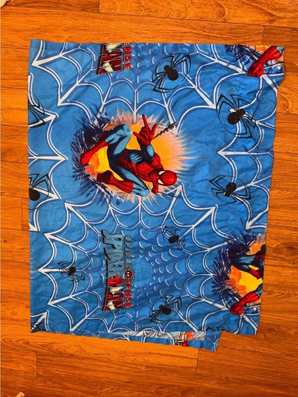 Y2K Vintage Spider-Man blue twin size sheet